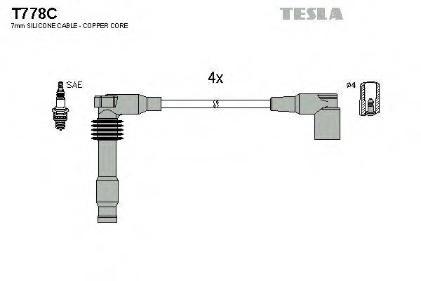 TESLA T778C Комплект проводов зажигания
