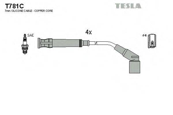 TESLA T781C Комплект проводов зажигания