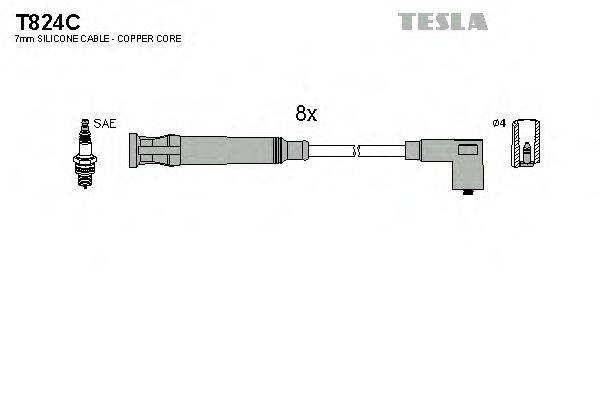 TESLA T824C Комплект проводов зажигания