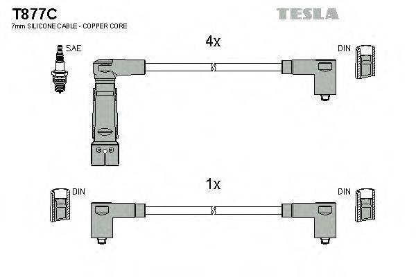 TESLA T877C Комплект проводов зажигания