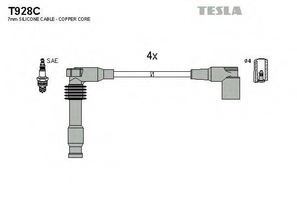 Комплект проводов зажигания TESLA T928C