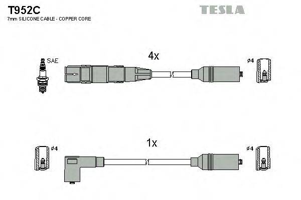 TESLA T952C Комплект проводов зажигания