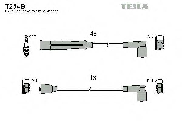 TESLA T254B Комплект проводов зажигания