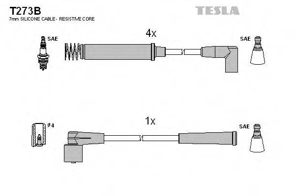 Комплект проводов зажигания TESLA T273B