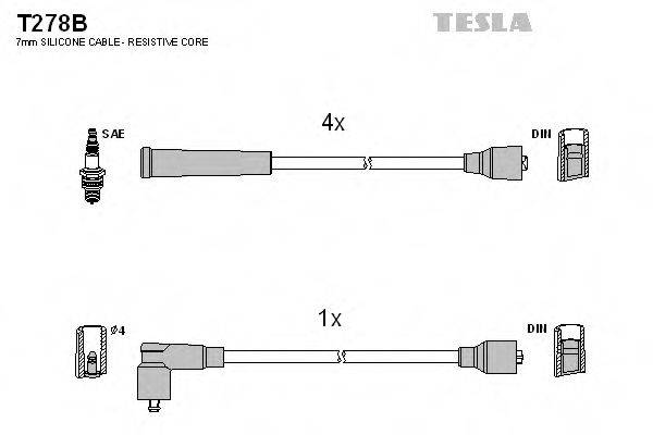 TESLA T278B Комплект проводов зажигания