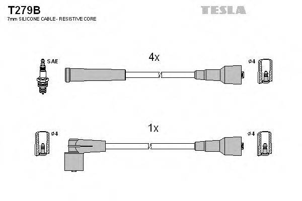 TESLA T279B Комплект проводов зажигания