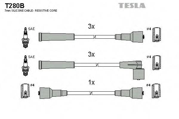 TESLA T280B Комплект проводов зажигания