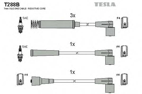 TESLA T288B Комплект проводов зажигания