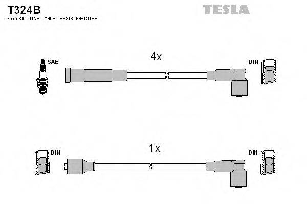 Комплект проводов зажигания TESLA T324B