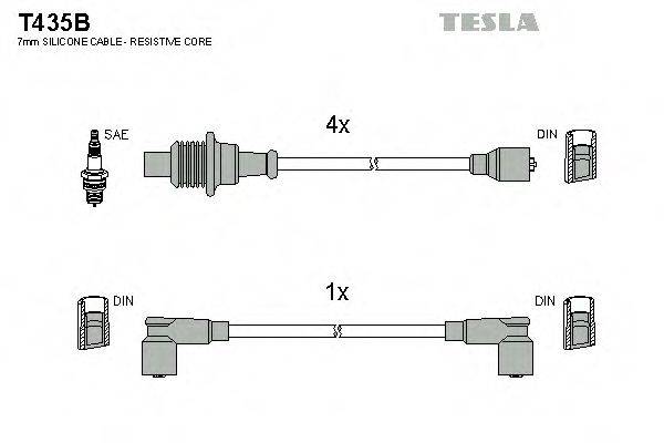 Комплект проводов зажигания TESLA T435B