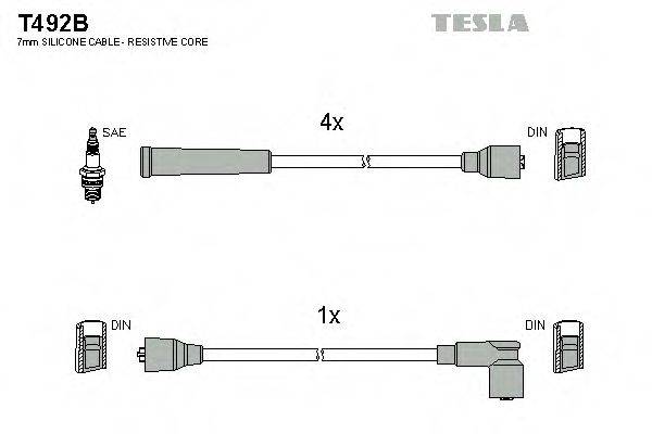 TESLA T492B Комплект проводов зажигания