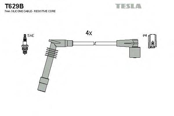 TESLA T629B Комплект проводов зажигания