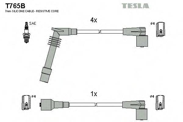 TESLA T765B Комплект проводов зажигания