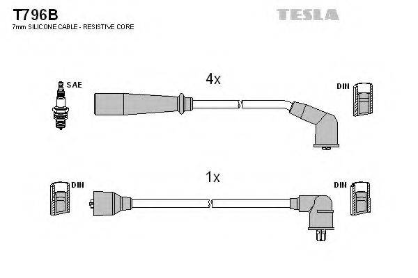 Комплект проводов зажигания TESLA T796B