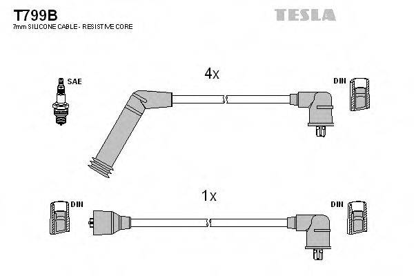 TESLA T799B Комплект проводов зажигания