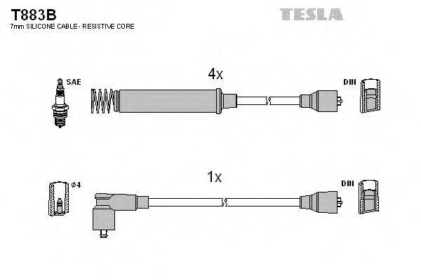 TESLA T883B Комплект проводов зажигания