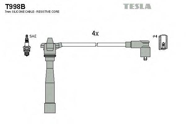 TESLA T998B Комплект проводов зажигания