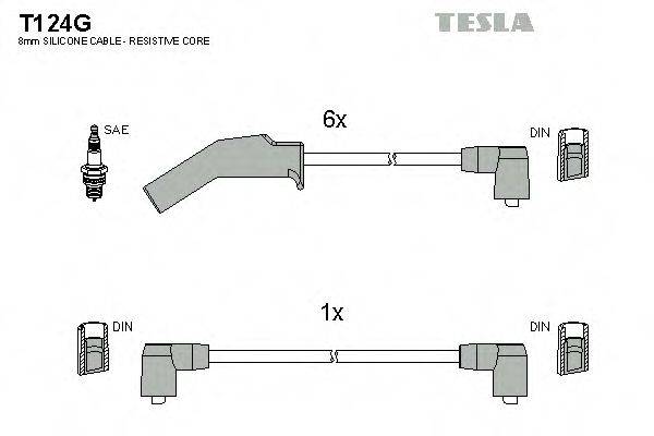 Комплект проводов зажигания TESLA T124G