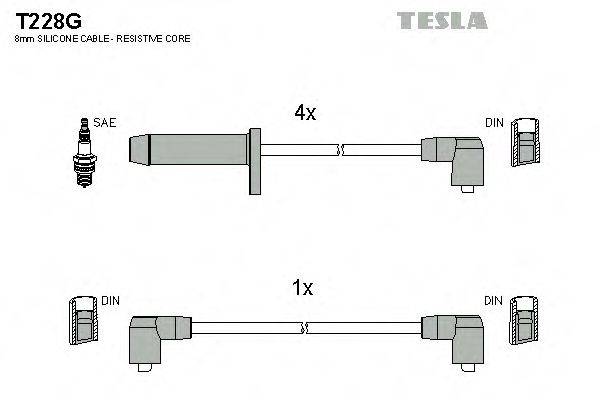 TESLA T228G Комплект проводов зажигания