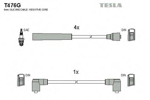 TESLA T476G Комплект проводов зажигания