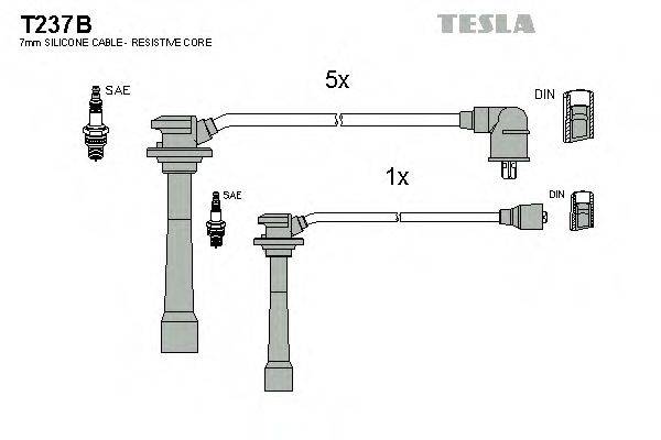 Комплект проводов зажигания TESLA T237B