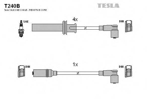 Комплект проводов зажигания TESLA T240B