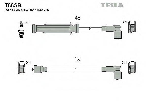 Комплект проводов зажигания TESLA T665B