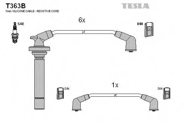 Комплект проводов зажигания TESLA T363B
