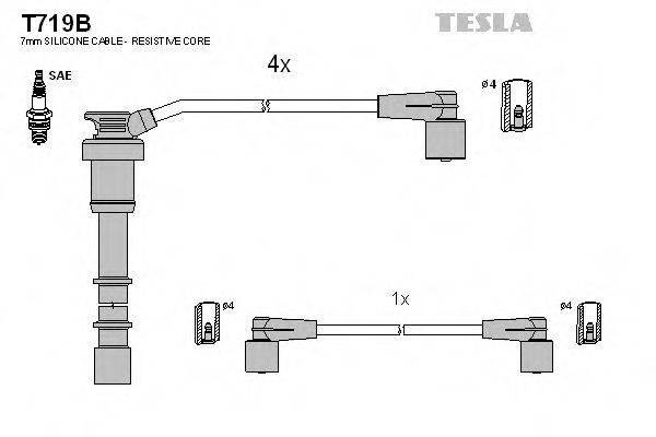 TESLA T719B Комплект проводов зажигания
