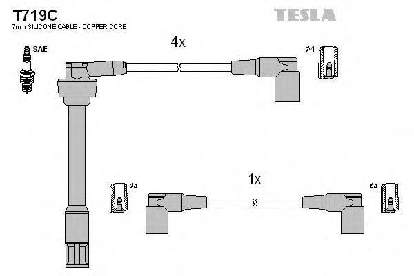 TESLA T719C Комплект проводов зажигания