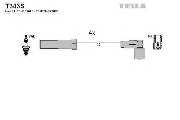 Комплект проводов зажигания TESLA T343S