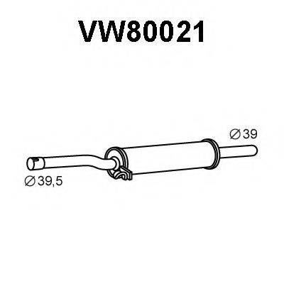 VENEPORTE VW80021 Средний глушитель выхлопных газов