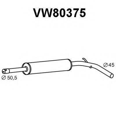 Средний глушитель выхлопных газов VENEPORTE VW80375