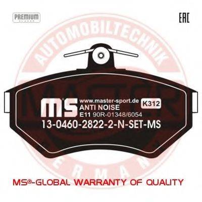Комплект тормозных колодок, дисковый тормоз MASTER-SPORT 13046028222N-SET-MS