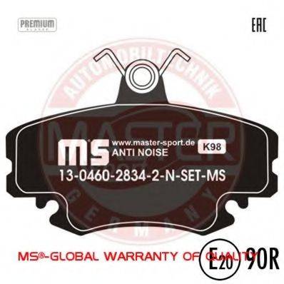 Комплект тормозных колодок, дисковый тормоз MASTER-SPORT 13046028342N-SET-MS