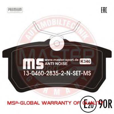 Комплект тормозных колодок, дисковый тормоз MASTER-SPORT 13046028352N-SET-MS