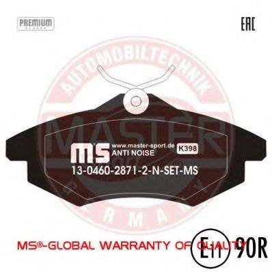 Комплект тормозных колодок, дисковый тормоз MASTER-SPORT 13046028712N-SET-MS