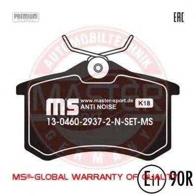 Комплект тормозных колодок, дисковый тормоз MASTER-SPORT 13046029372N-SET-MS