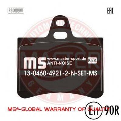 Комплект тормозных колодок, дисковый тормоз MASTER-SPORT 13046049212N-SET-MS
