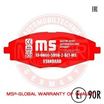 Комплект тормозных колодок, дисковый тормоз MASTER-SPORT 13046059962-SET-MS