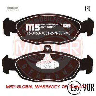 Комплект тормозных колодок, дисковый тормоз MASTER-SPORT 13046070512N-SET-MS