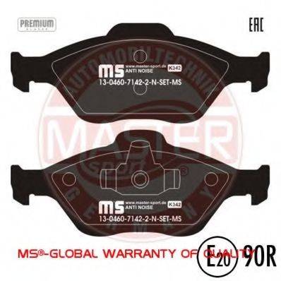 Комплект тормозных колодок, дисковый тормоз MASTER-SPORT 13046071422N-SET-MS