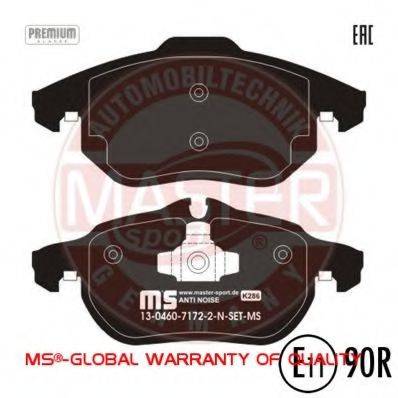 Комплект тормозных колодок, дисковый тормоз MASTER-SPORT 13046071722N-SET-MS