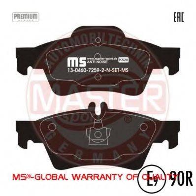 Комплект тормозных колодок, дисковый тормоз MASTER-SPORT 13046072592N-SET-MS