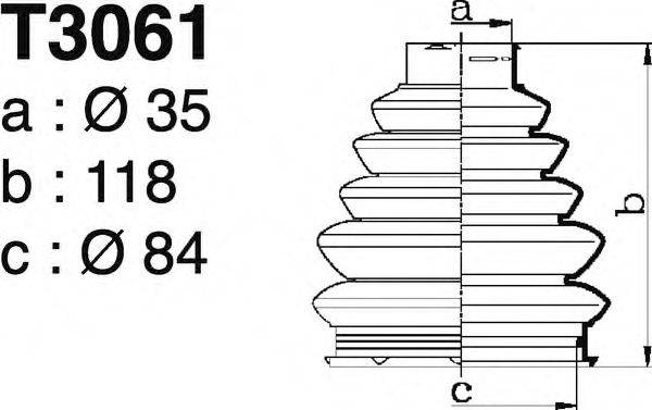Комплект пылника, приводной вал DEPA T3061
