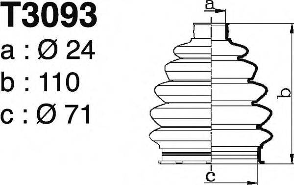 Комплект пылника, приводной вал DEPA T3093