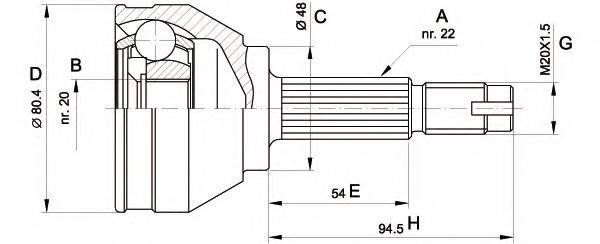 Шарнирный комплект, приводной вал OPEN PARTS CVJ5002.10