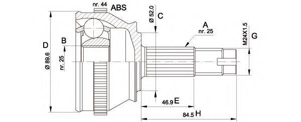 Шарнирный комплект, приводной вал OPEN PARTS CVJ5092.10