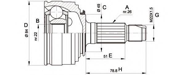 Шарнирный комплект, приводной вал OPEN PARTS CVJ5219.10