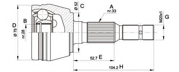 Шарнирный комплект, приводной вал OPEN PARTS CVJ5285.10